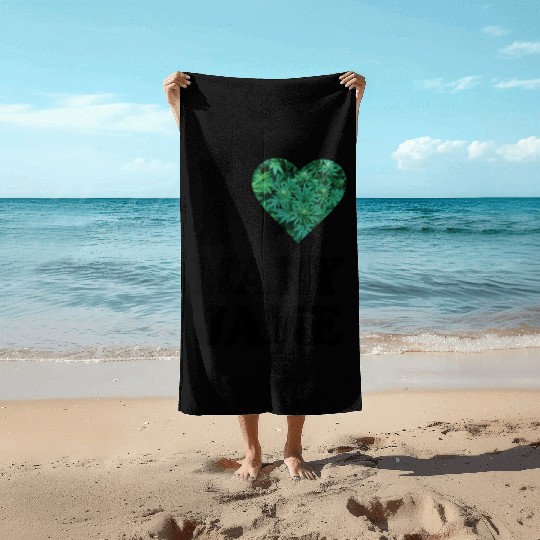 I love mary jane weed hanf 420 gift ganja cannabis Beach Towels