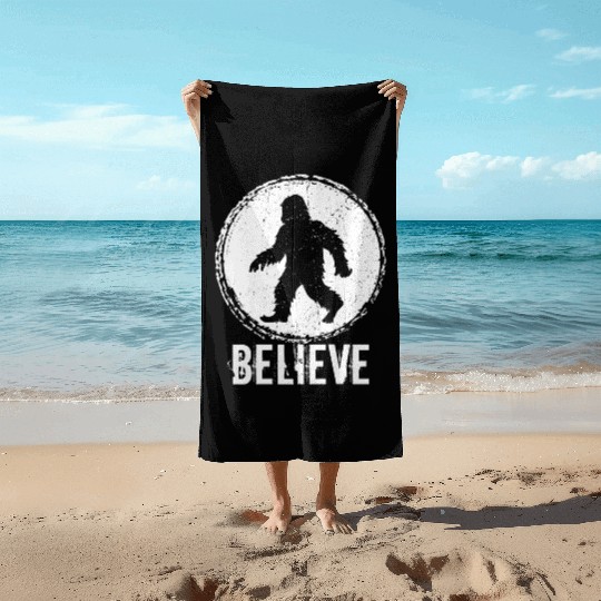 Bigfoot Believe Sasquatch Yeti Believer Science Fiction Beach Towels