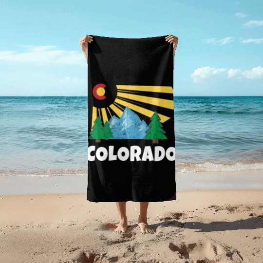 Native Colorado Gifts CO State Flag Sunrise Beach Towels