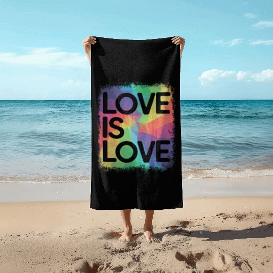 Love is Love Geometric LGBT Gay Pride Beach Towels