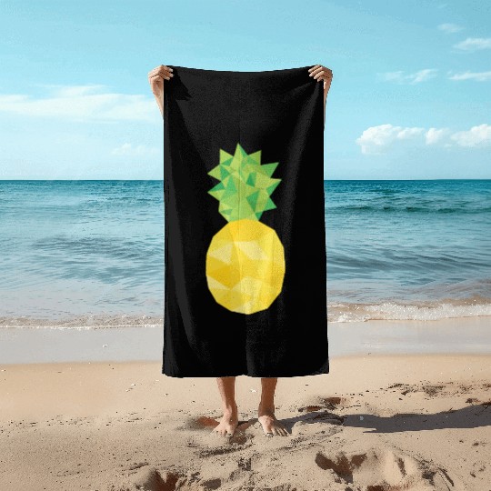 pineapple, pine apple, triangle, food Beach Towels