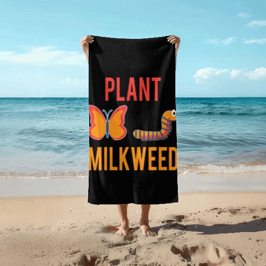 Women's Monarch Butterfly Plant Milkweed Caterpill Beach Towels