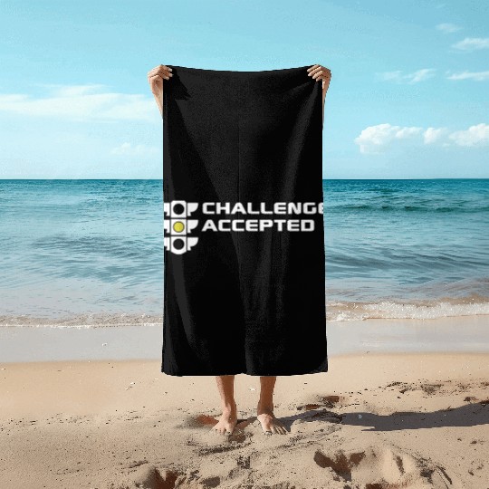 Challenge Accepted stoplight automotive mechanic c Beach Towels