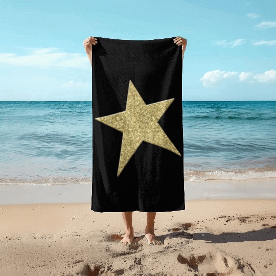 GOLD METALLIC STAR Beach Towels