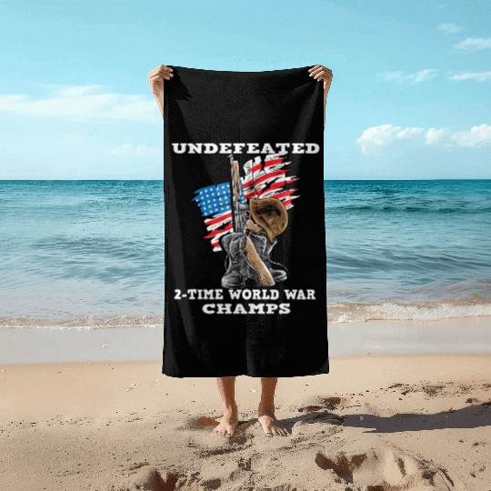 Undefeated World war 2 veteran Beach Towels