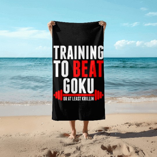 Training To Beat Goku Beach Towels