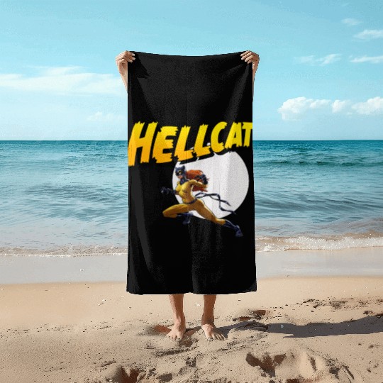 Mens Marvel Hell Cat Hella Cat Hellcat New cat Beach Towels