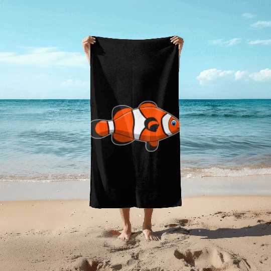 clown fish orange aquatic gift idea Beach Towels