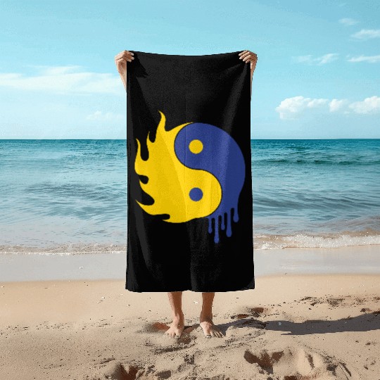 Ying Yang Beach Towels