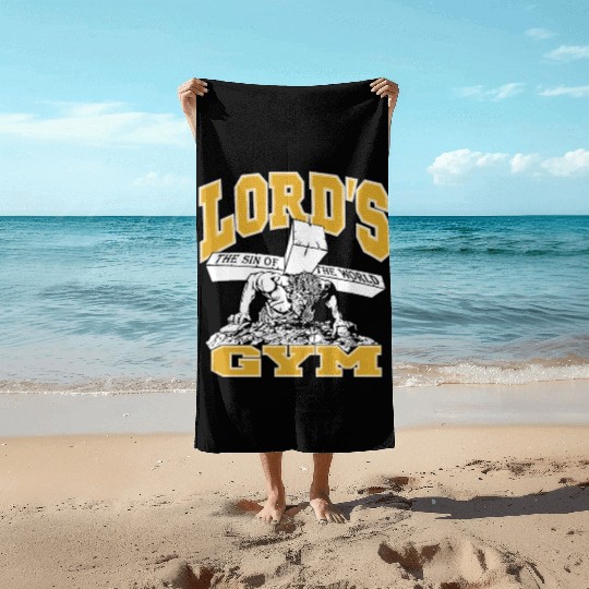 cool graphic art yellow Gym Beach Towels