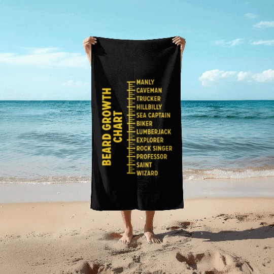 Dad Beard Gifts Beard Growth Chart Funny Beard Beach Towels