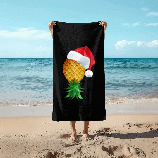 Santa Hat Swinger Upside Down Pineapple Beach Towels