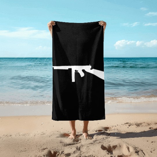 Thompson submachine gun gift Beach Towels