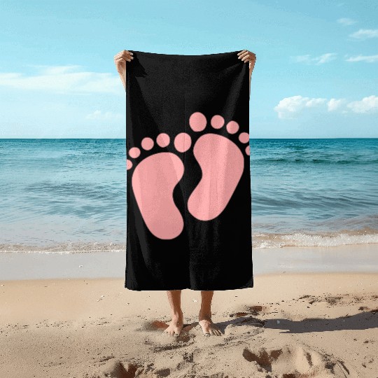 Baby Feet Pastel Pink Pregnancy Maternity Beach Towels