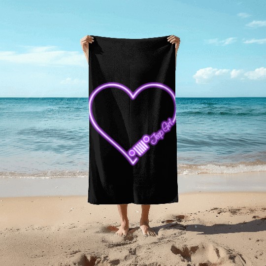 Jeep Love Purple Neon Beach Towels
