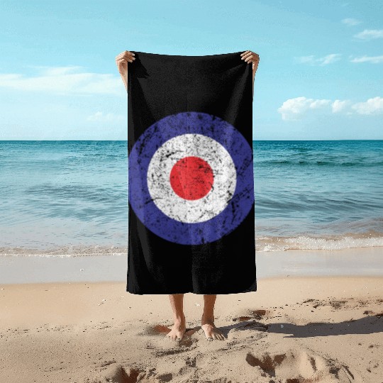 Royal Air Force World War II Spitfire Logo Retro Beach Towels