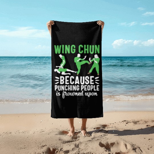 Wing chun Beach Towels Kung Fu Martial Arts usa sport