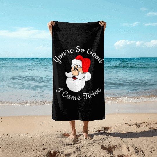 Adult Humor Naughty Dirty Santa Christmas Gift Beach Towels