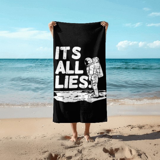 Moon Landing Conspiracy Theory Illuminati Gift Beach Towels