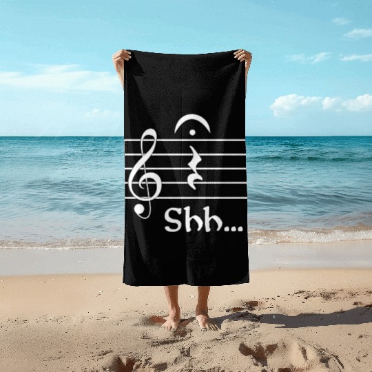 Naughty Music Shhh Beach Towels