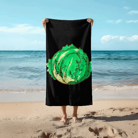 Retro Vintage Grunge Style Lettuce Beach Towels