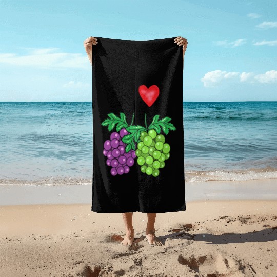I love grape Beach Towels