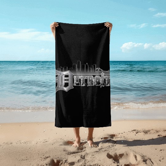 Detroit Cityscape Mens Beach Towels