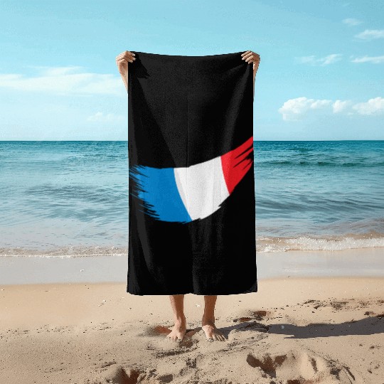 France Flag Beach Towels