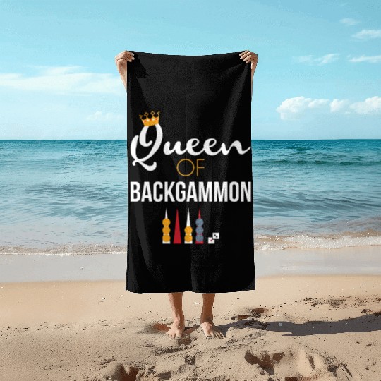 Queen of Backgammon Beach Towels Board Game Backgammon