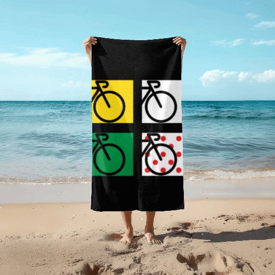 Tour Bike Race in France Beach Towels