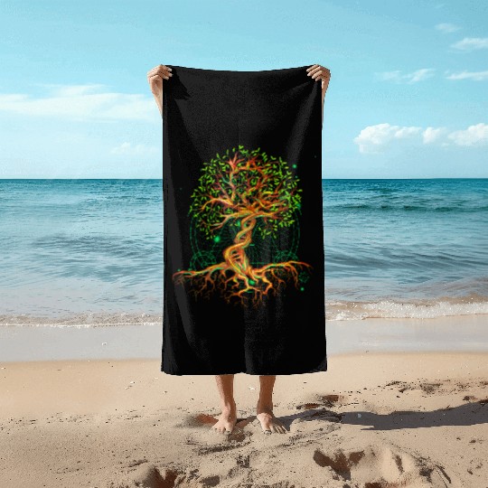 DNA Tree of Life Genetics Colorful Biology Science Beach Towels