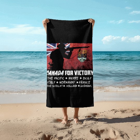 Canadian World War 2 Battles Beach Towels