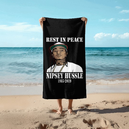 Nipsey Hussle Rest in Peace Beach Towels
