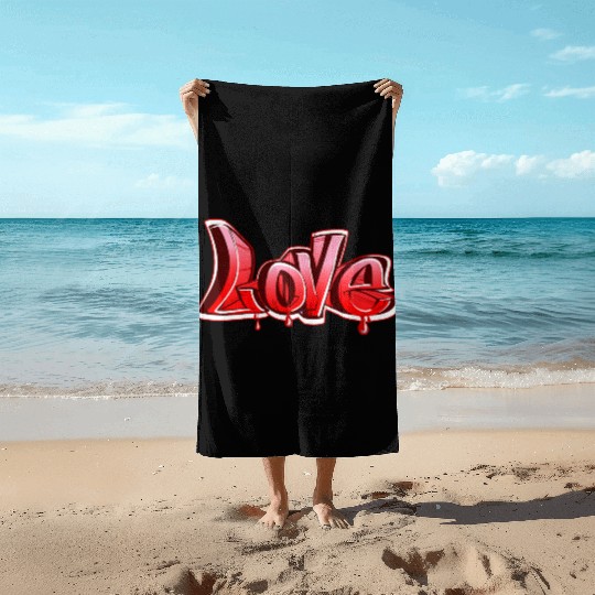 love graffiti Beach Towels