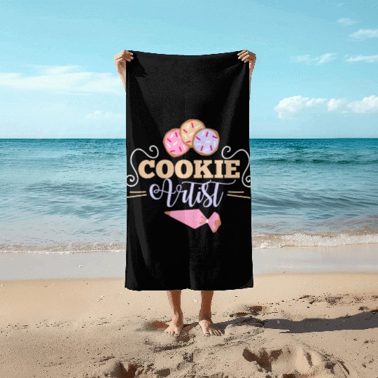 Cookie Artist Illustration for Cookie Decorators Beach Towels