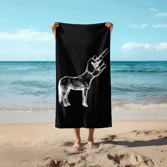 Unicorn Middle Finger Original Nerd Beach Towels
