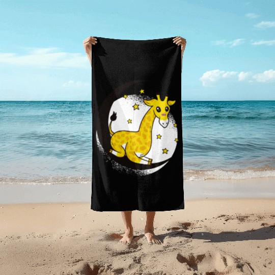 Night Giraffe Beach Towels