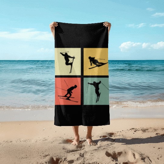 Skiing Beach Towels