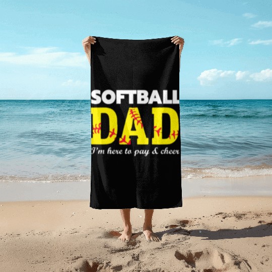 softball dad Beach Towels