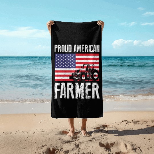 Proud American Farmer Gift Beach Towels