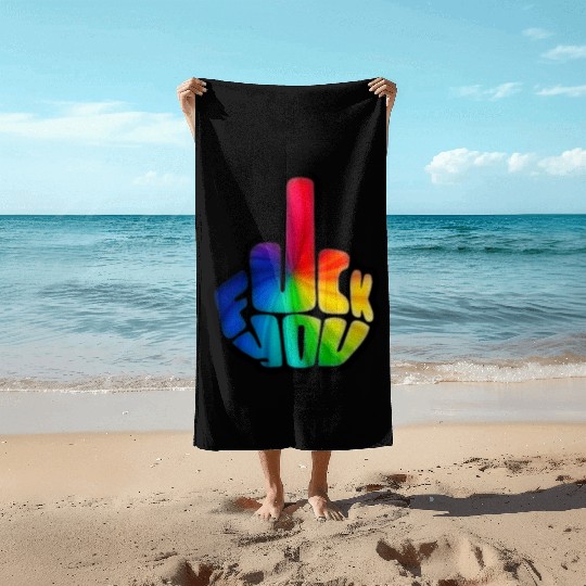Funny Cute Middle Finger Vintage Beach Towels - F*ck You