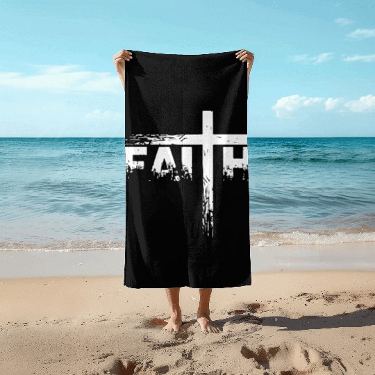 christian faith cross christian faith jesus Beach Towels