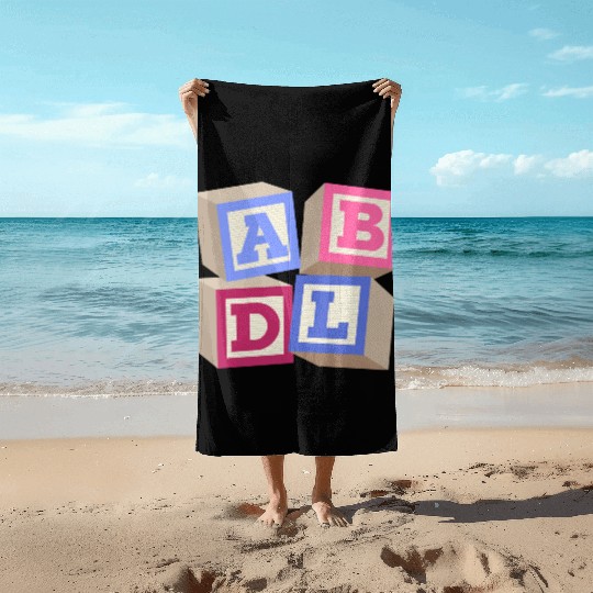 AB DL ageplay ABDL adult baby diaper baby Beach Towels