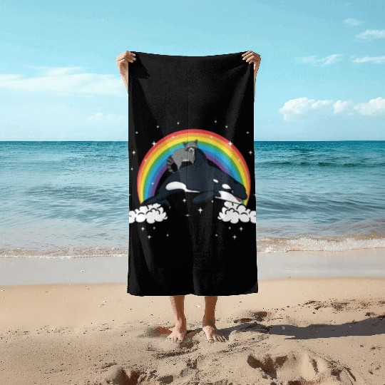 Raccoon Trash Panda Funny Orca Killer Whale Gift Beach Towels