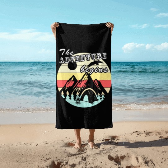 Camping Retro Vintage Adventure Camping Gift Beach Towels