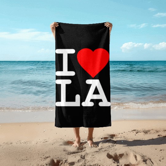 I Love LA Los Angeles Beach Towels