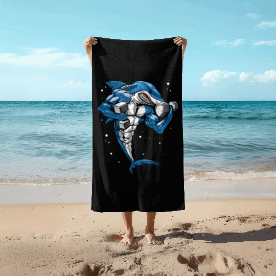 Shark Fitness Bodybuilder Beach Towels