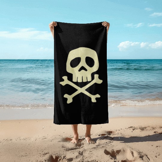 Misfits Style Captain Harlock Skull Crossbones Beach Towels