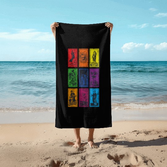 Occult Alchemy Tarot Card The Death Devil Beach Towels