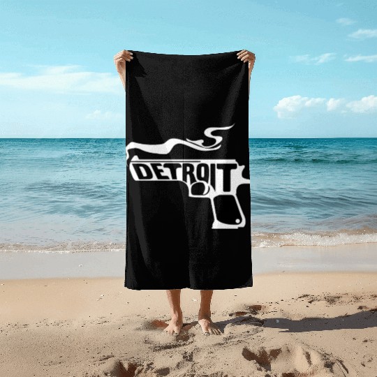 Detroit Smoking Gun Michigan American State Beach Towels